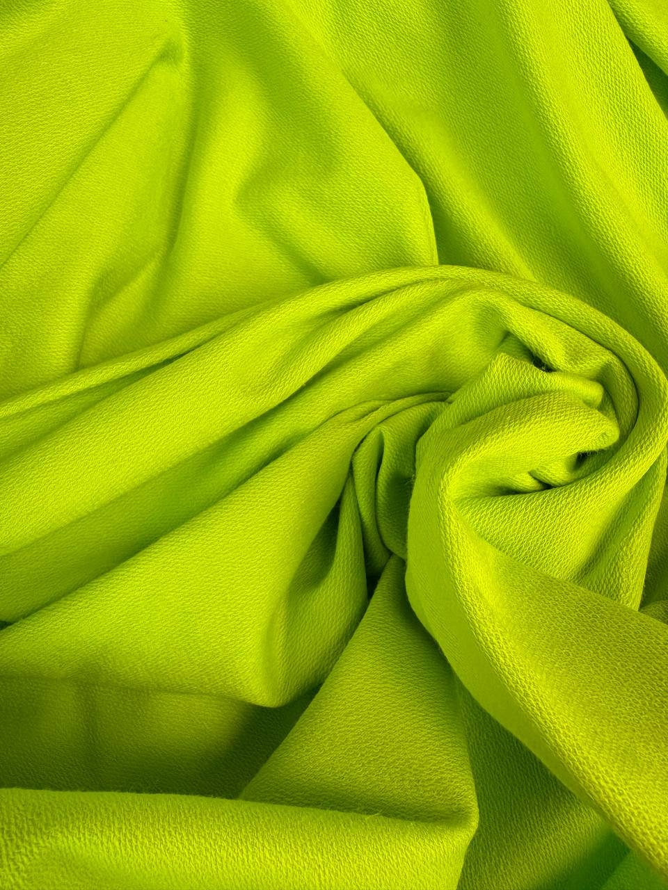 Tessuto Felpa PANTAREI Cotone Garzata Verde Lime Primaverile
