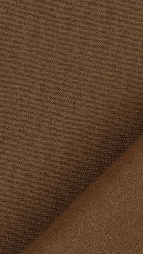 Tessuto Felpa PANTAREI Cotone Garzata Marroncina Caki Primaverile - WorldTessuti