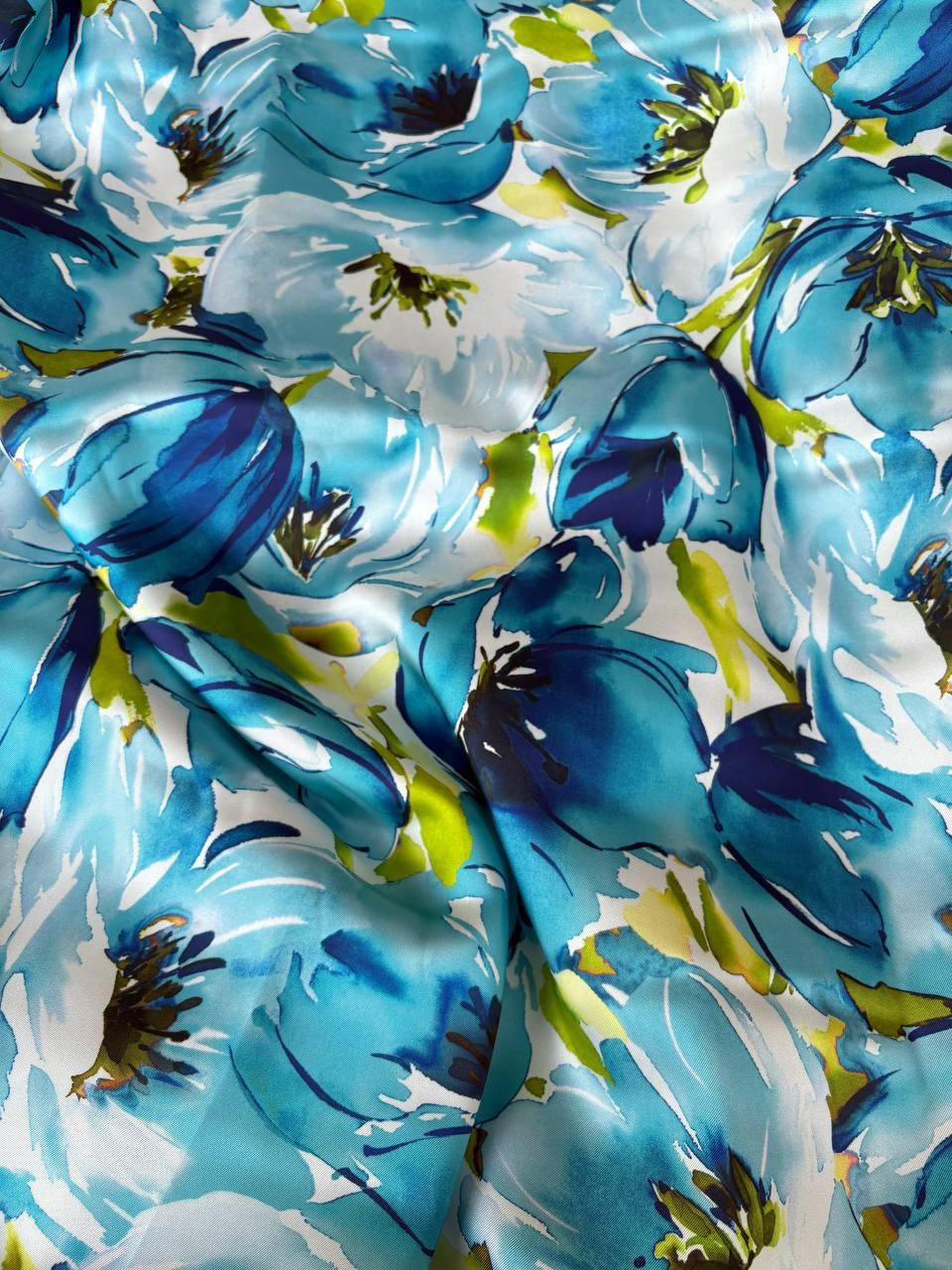 Satin Manoseta BluFloreal