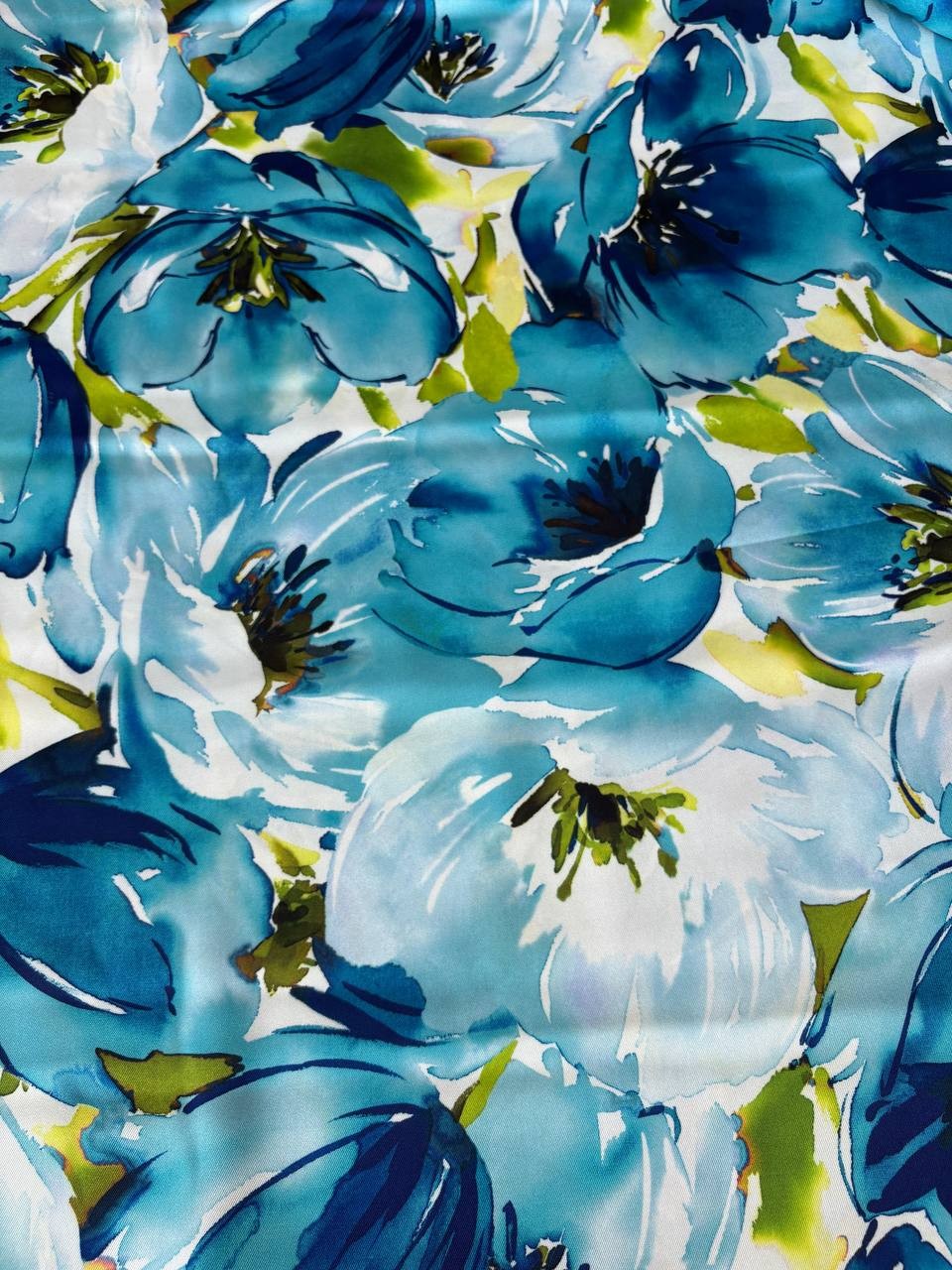Satin Manoseta BluFloreal