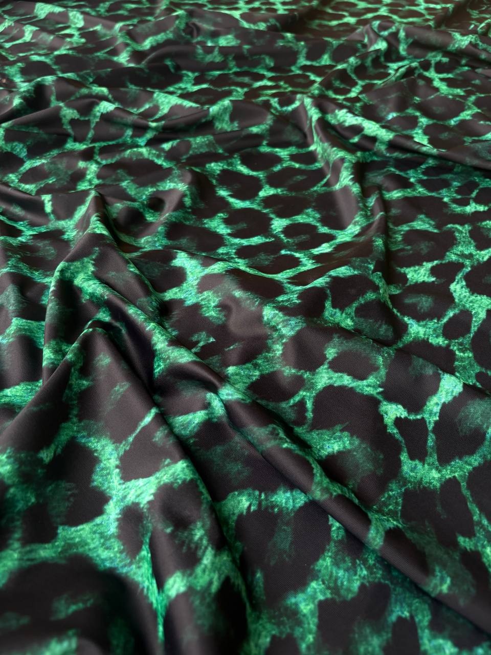 Lycra Animalier Leopardato Verde Jungle