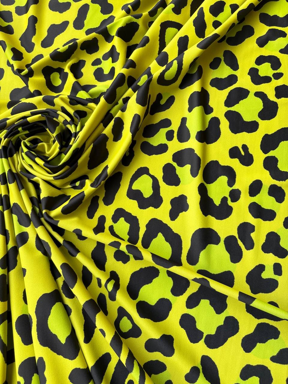 Lycra Animalier Leopardato Verde Limè