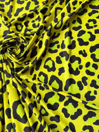 Lycra Animalier Leopardato Verde Limè - WorldTessuti