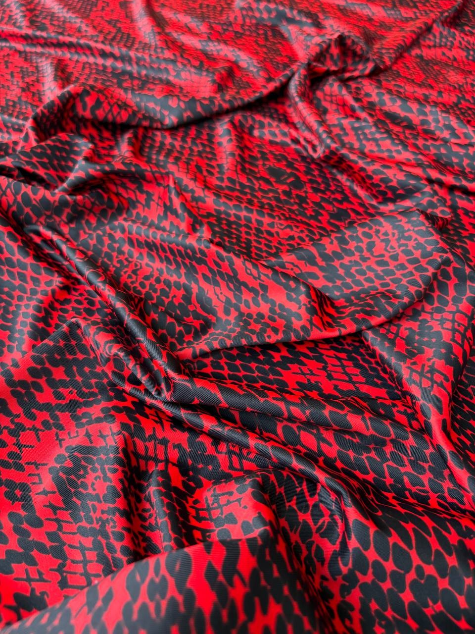 Lycra Animalier Squamato Rosso