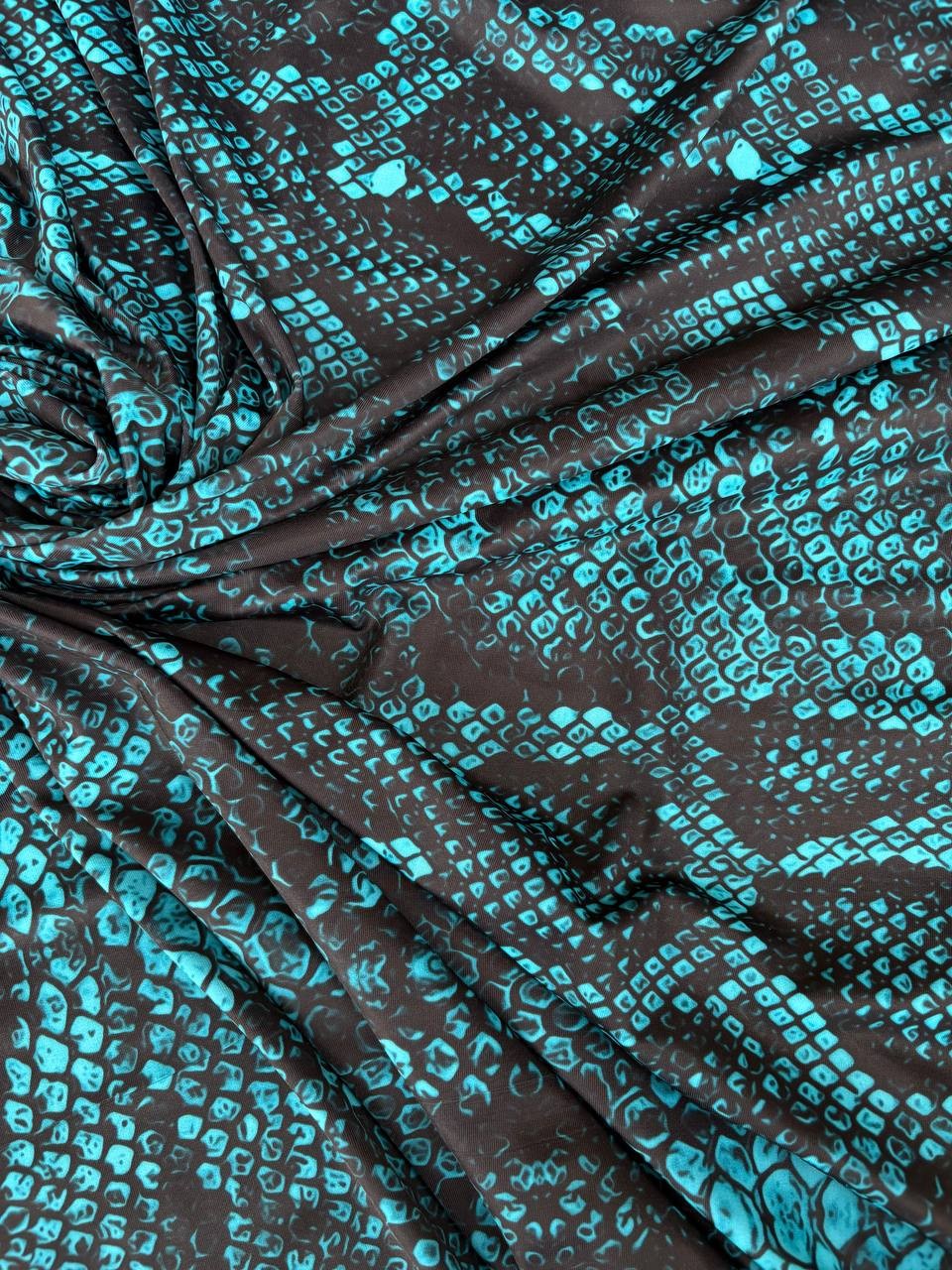Lycra Animalier Squamato Petrolio