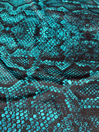 Lycra Animalier Squamato Petrolio - WorldTessuti
