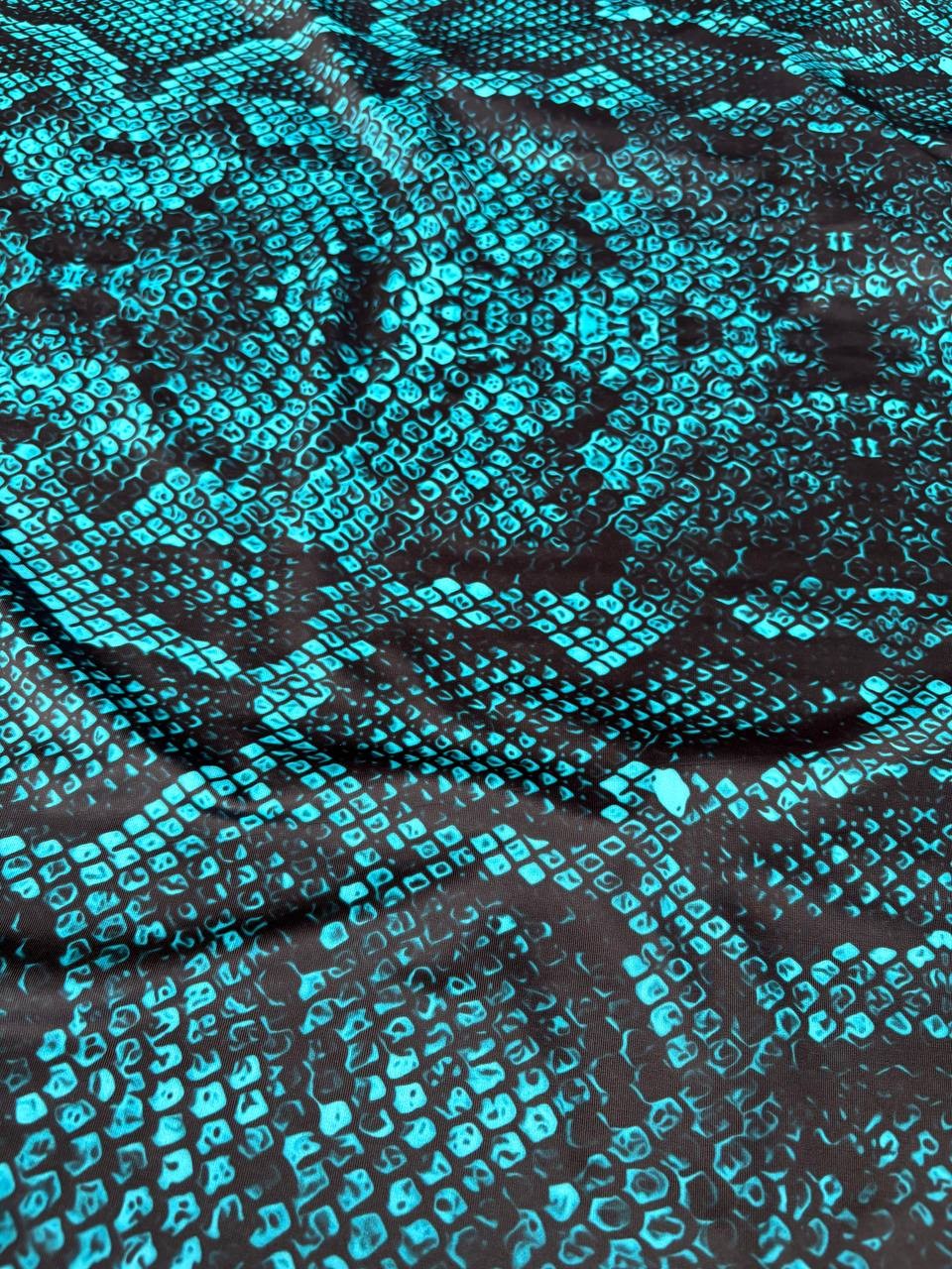 Lycra Animalier Squamato Petrolio