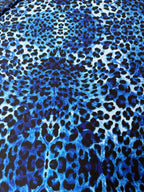 Lycra Animalier Leopardato Sfumature Blu - WorldTessuti