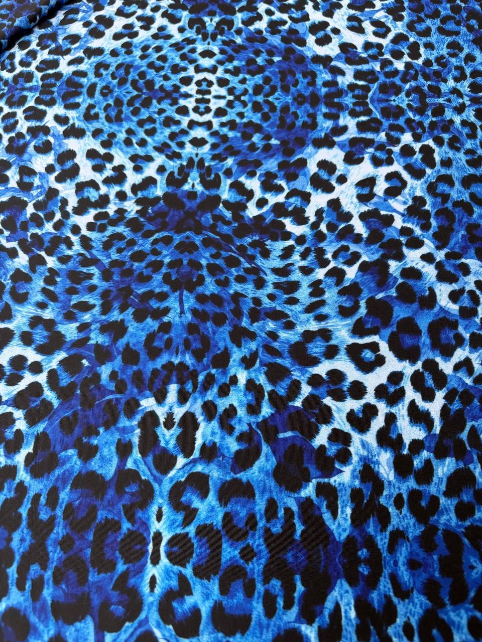 Lycra Animalier Leopardato Sfumature Blu