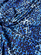 Lycra Animalier Leopardato Sfumature Blu - WorldTessuti