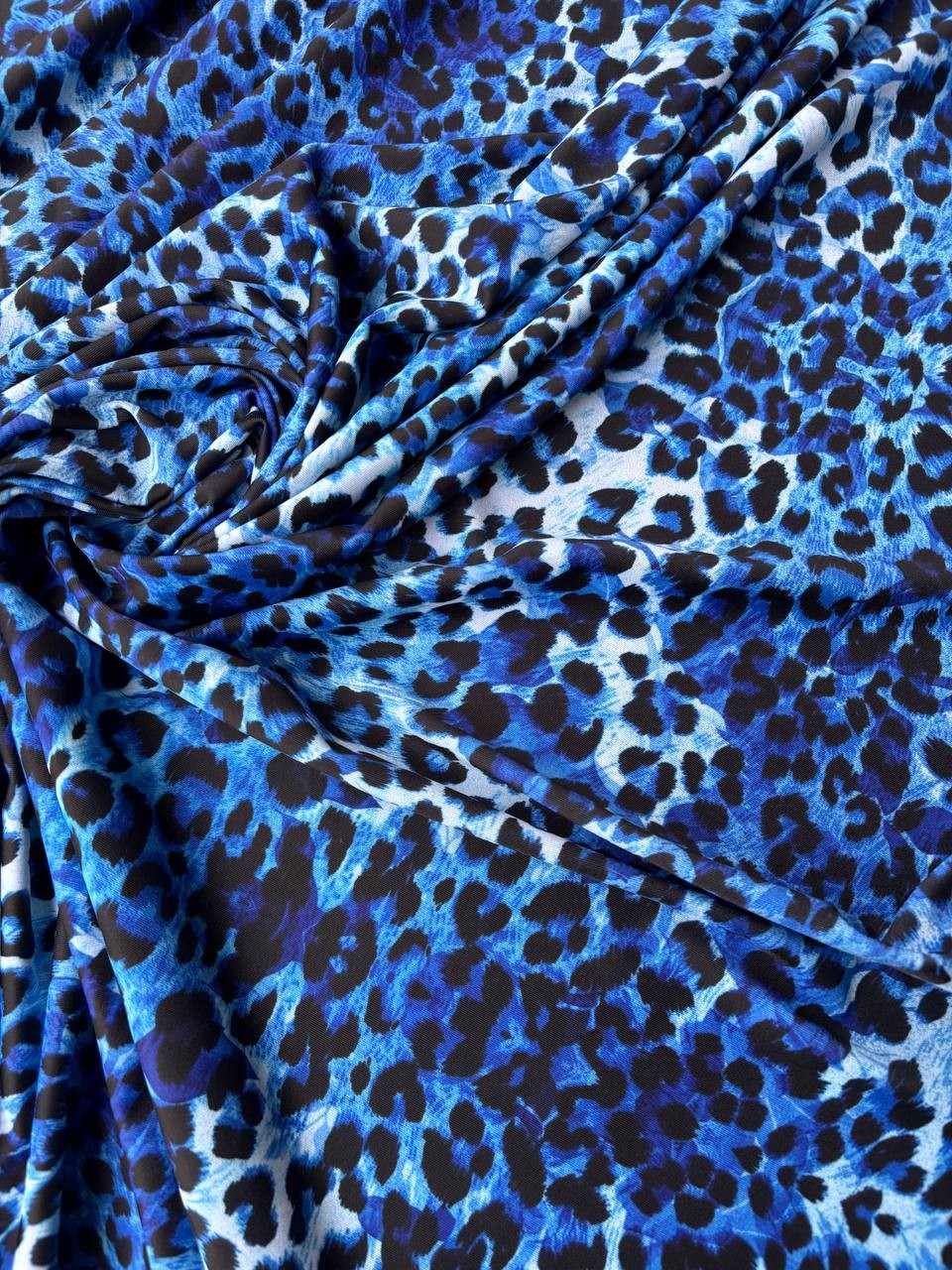 Lycra Animalier Leopardato Sfumature Blu