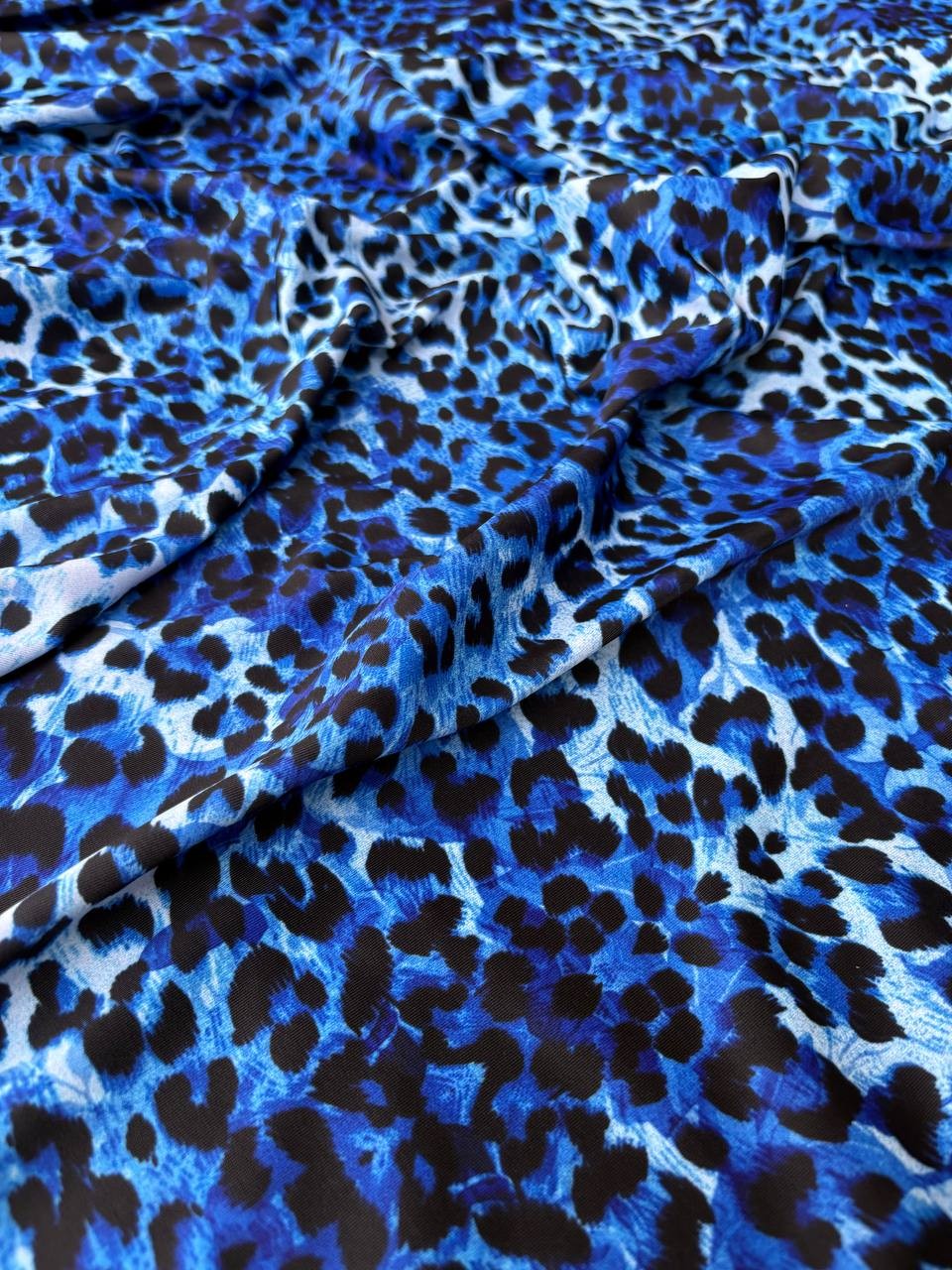 Lycra Animalier Leopardato Sfumature Blu