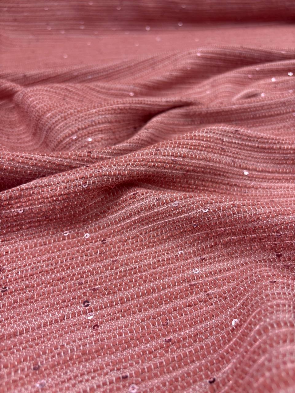 Tessuto Tweed Pashà Chanel Rosa Pailettes