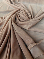 Rete (tullè) Bielastico Marroncino Carne Scuro - WorldTessuti