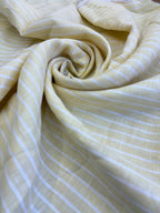 Tessuto Rigato Giallo Puro Lino - WorldTessuti