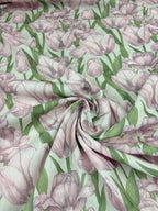 Scampolo Misto Lino Fantasia Tulipani Rosa 2,00x1,50 - WorldTessuti