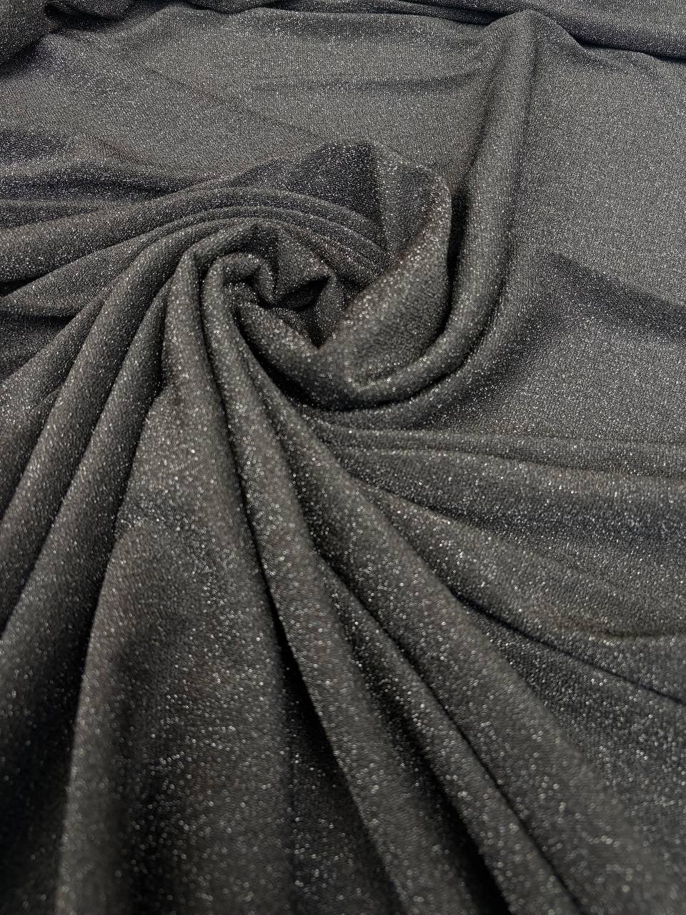 Tessuto Maglia Broadway Lurex Jersey Nero