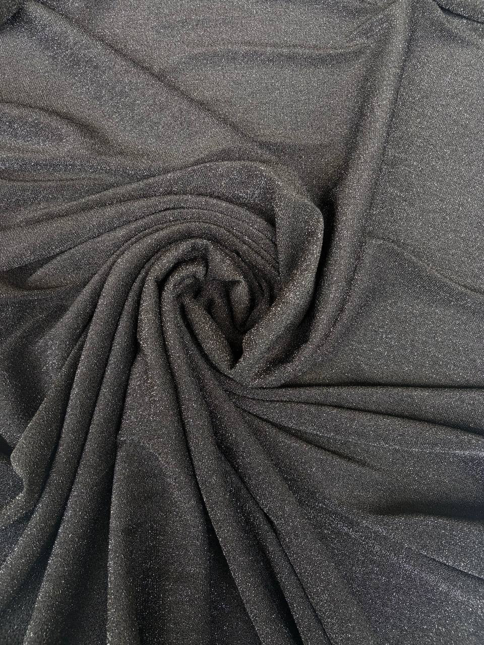 Tessuto Maglia Broadway Lurex Jersey Nero
