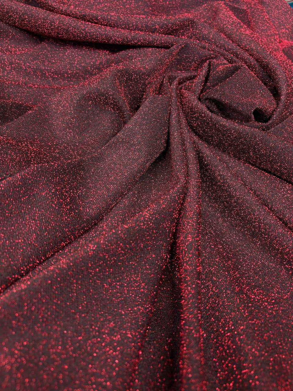 Tessuto Maglia Broadway Lurex Jersey Rosso