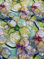 Tessuto Satin Floreale Vintage