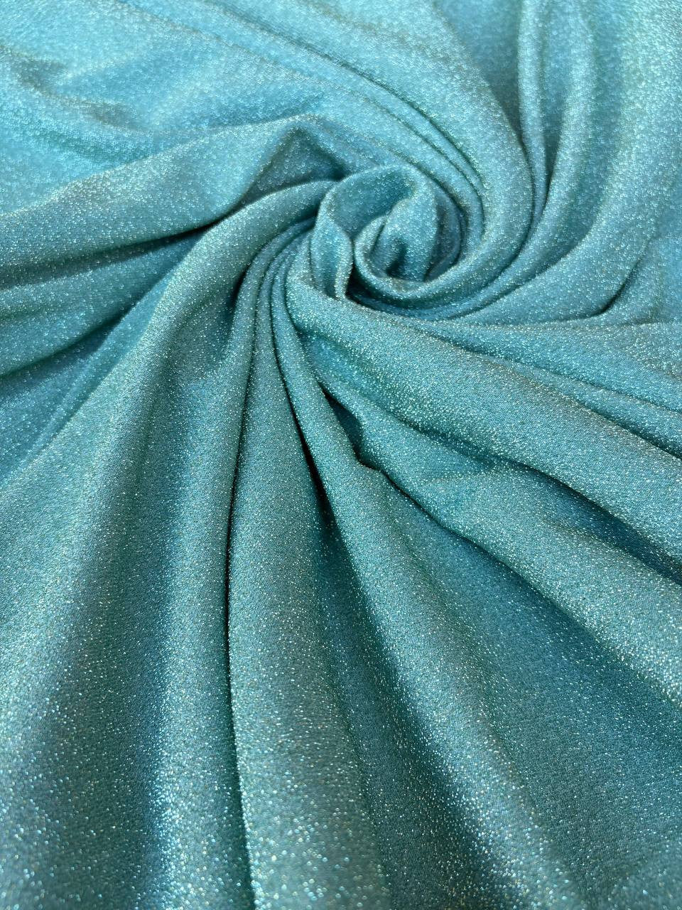 Tessuto Maglia Broadway Lurex Jersey Verde Tiffany