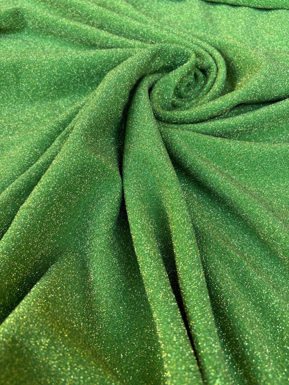 Tessuto Maglia Broadway Lurex Jersey Verde Pisello