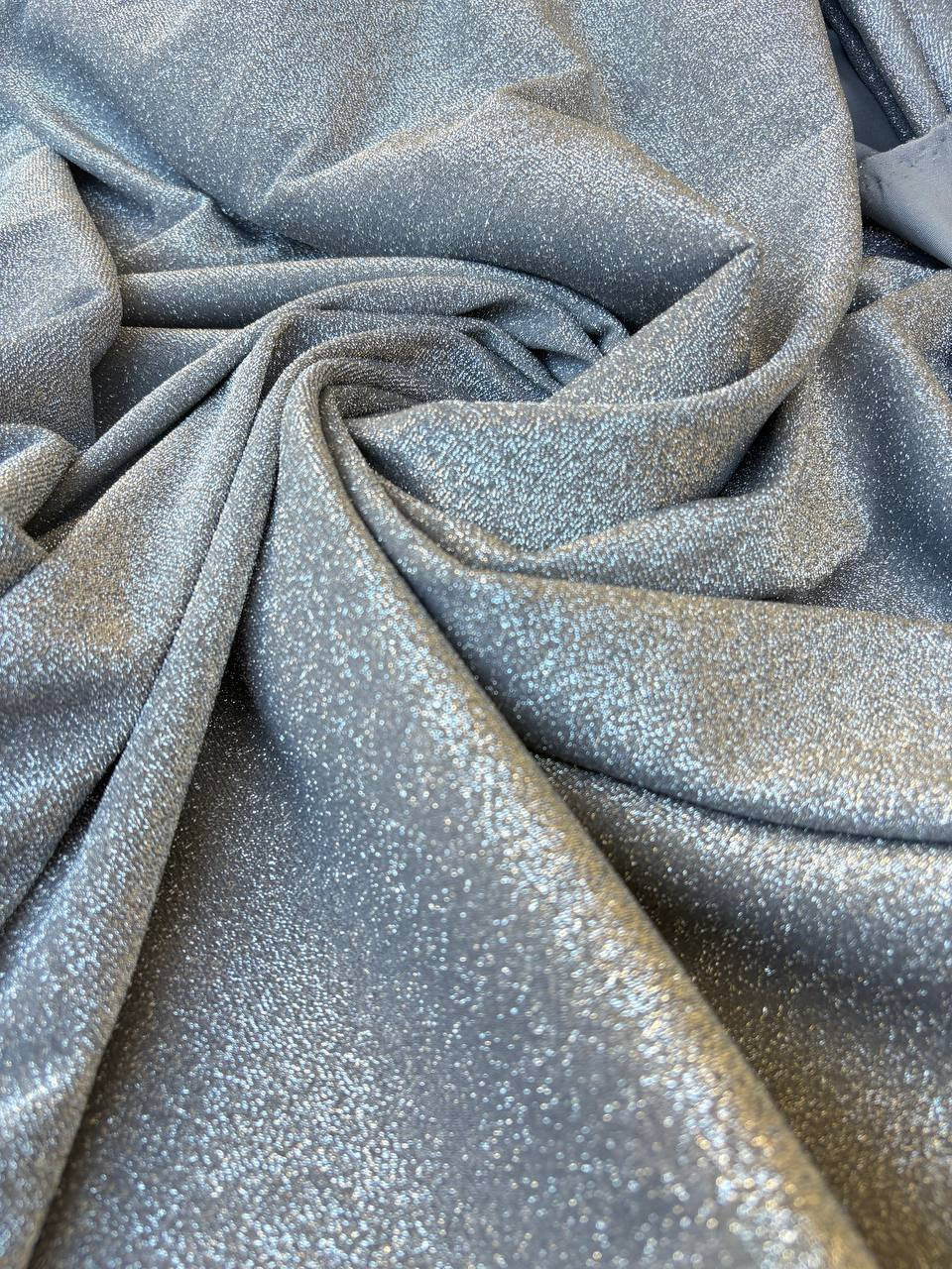 Tessuto Maglia Broadway Lurex Jersey Grigio Argento