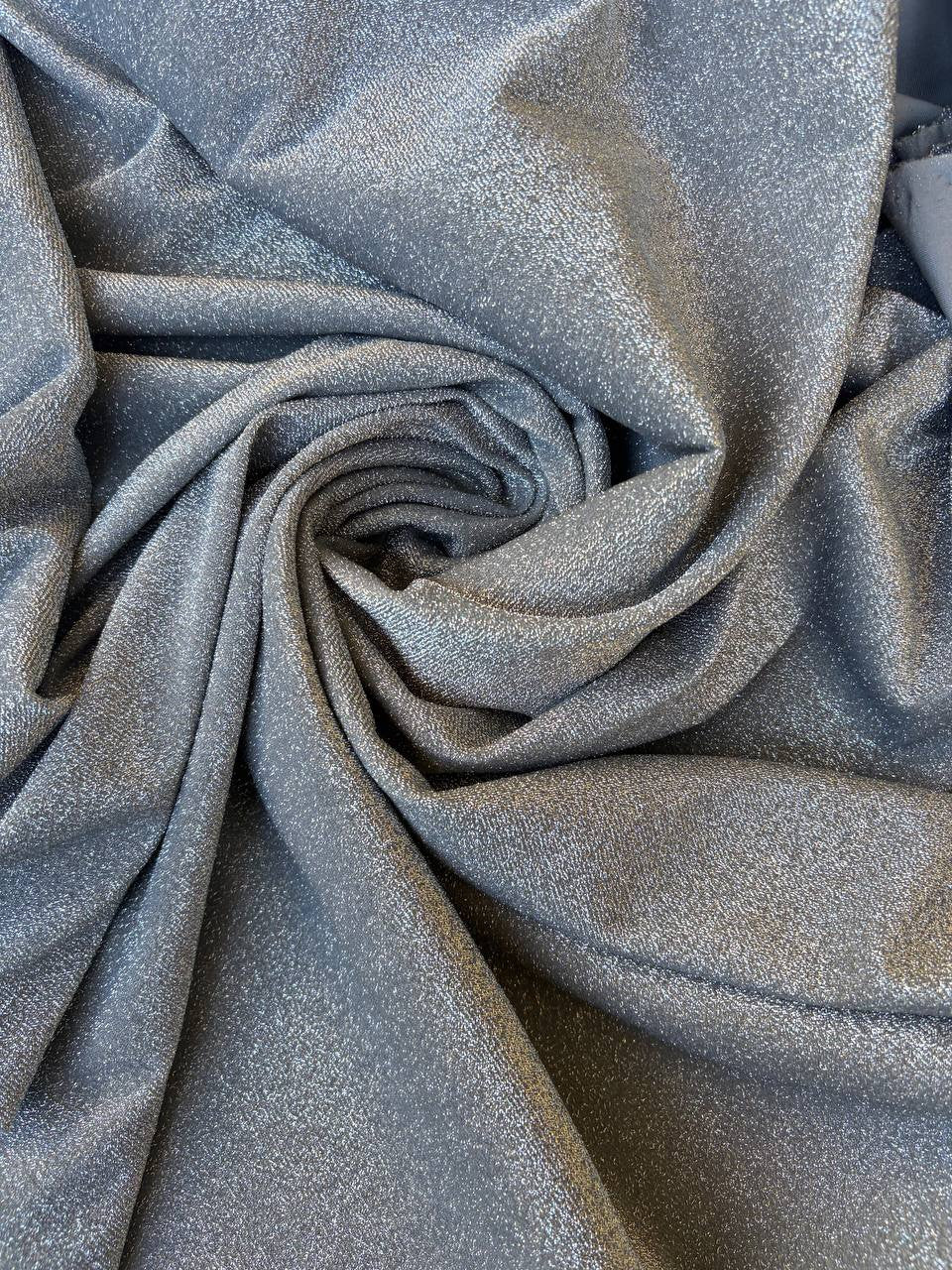 Tessuto Maglia Broadway Lurex Jersey Grigio Argento
