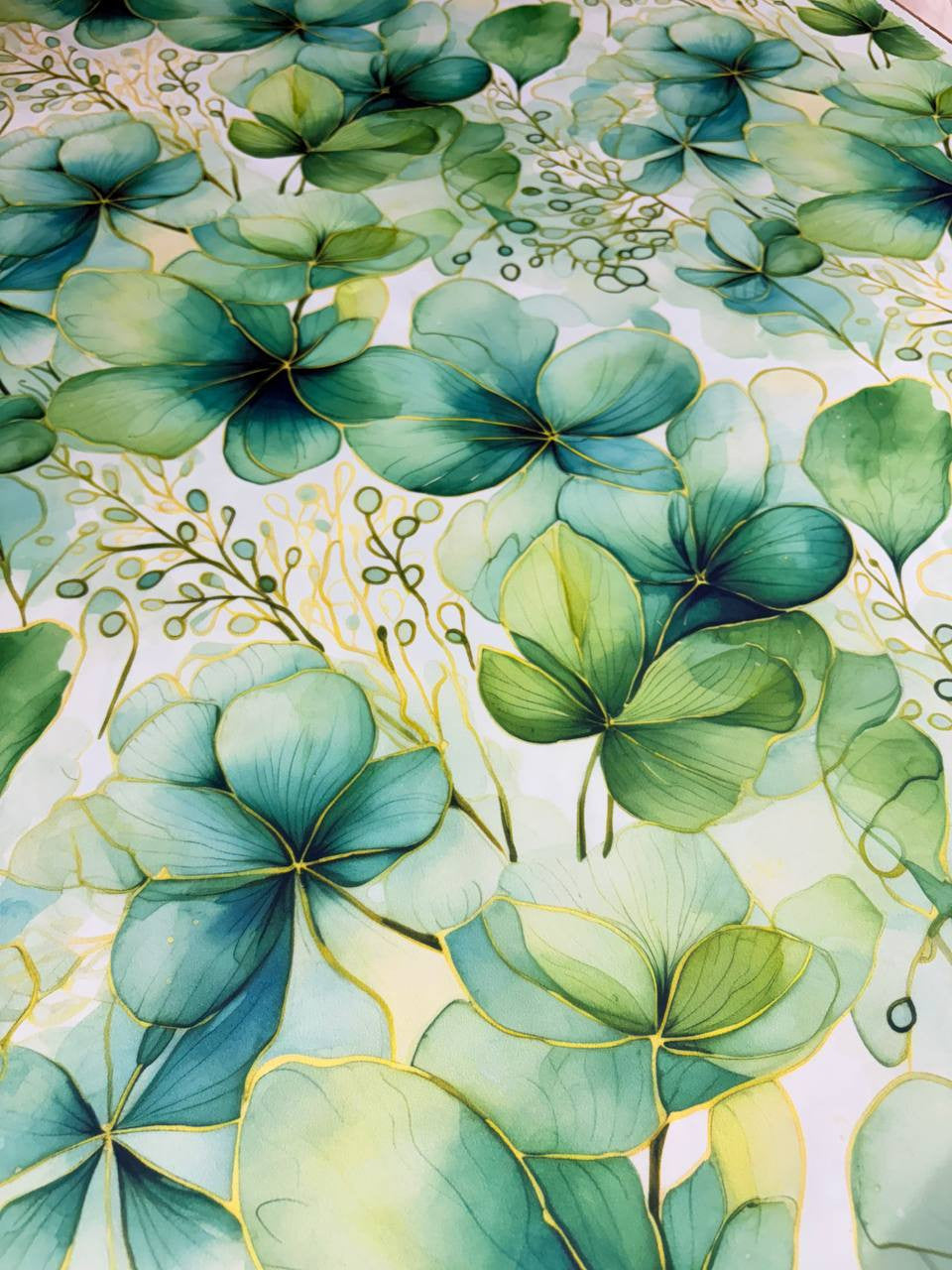 Tessuto Rasone Elastico Floreale GREEN Eredivise