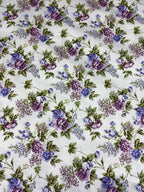 Tessuto Rasatello Cotone Floreale Sanderson Lillà (SOTTOPREZZO) - WorldTessuti