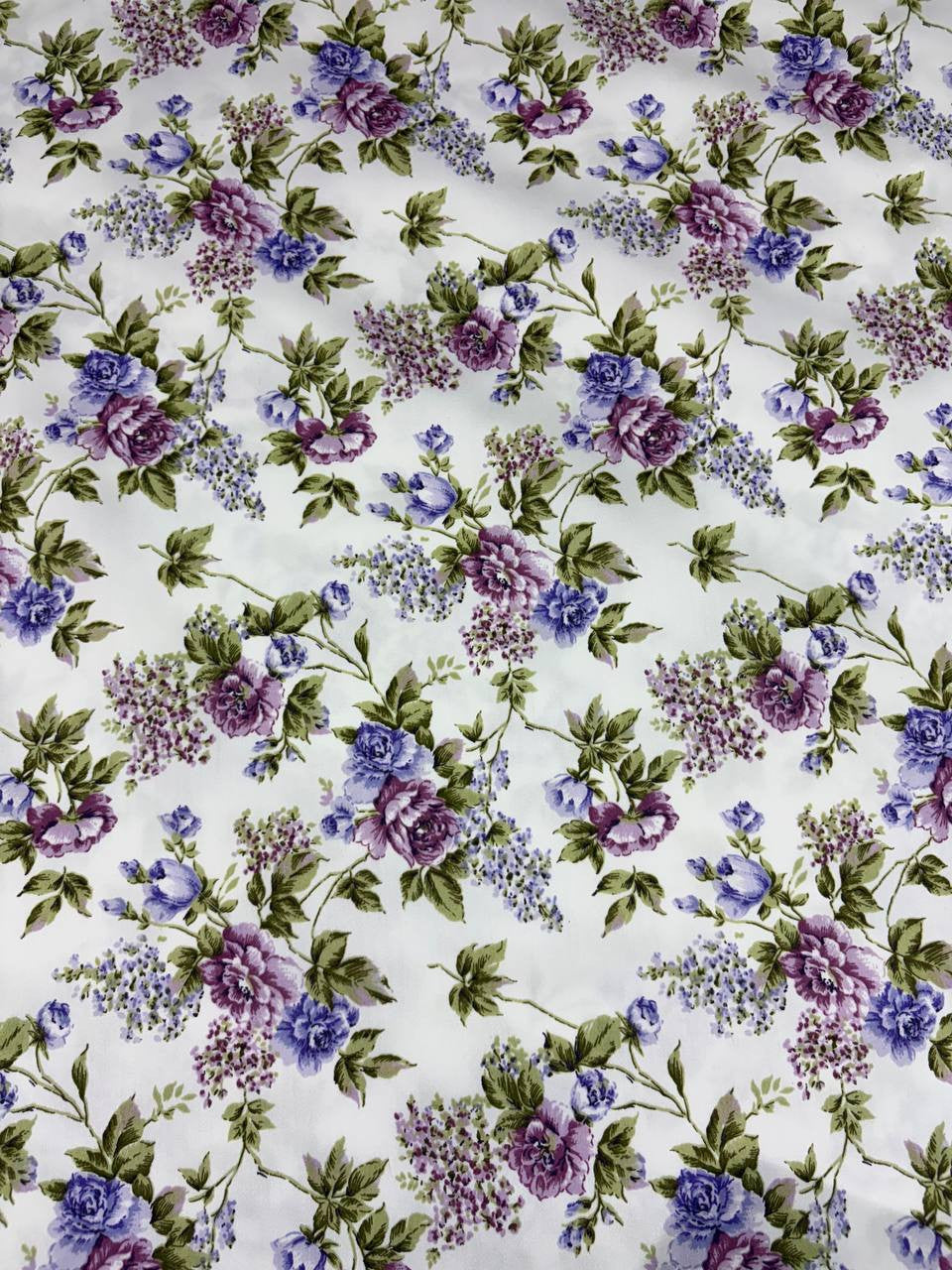 Tessuto Rasatello Cotone Floreale Sanderson Lillà (SOTTOPREZZO)