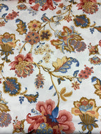 Tessuto Rasatello Cotone Floreale Arancio SOTTOPREZZO - WorldTessuti