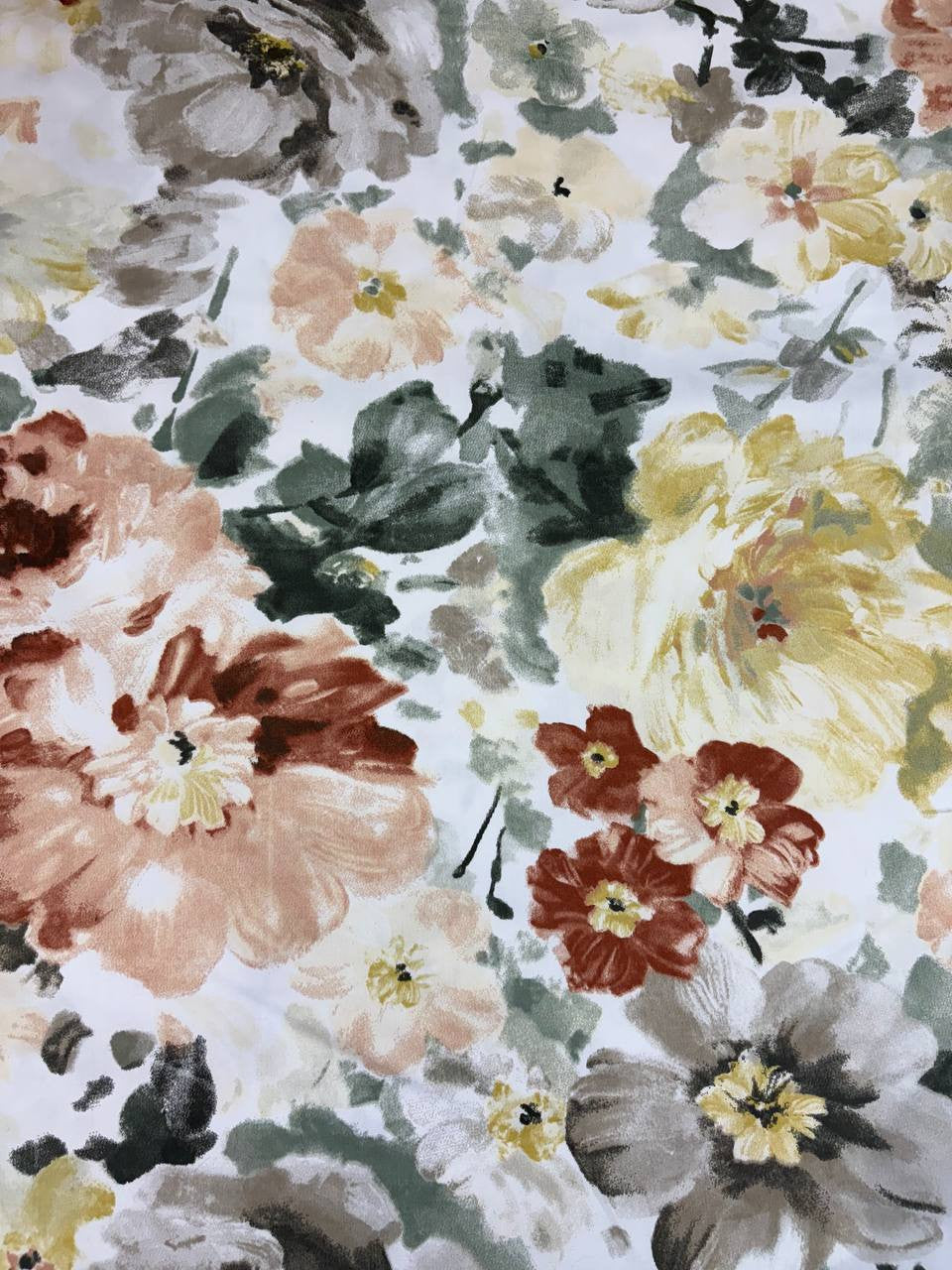 Tessuto Rasatello Cotone Floreale Pastello SOTTOPREZZO