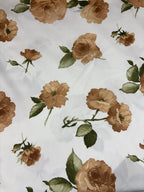 Tessuto Rasatello Cotone Floreale Giallo SOTTOPREZZO - WorldTessuti