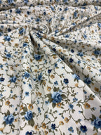 Tessuto Rasatello Cotone Floreale Provenzale Lillà SOTTOPREZZO - WorldTessuti