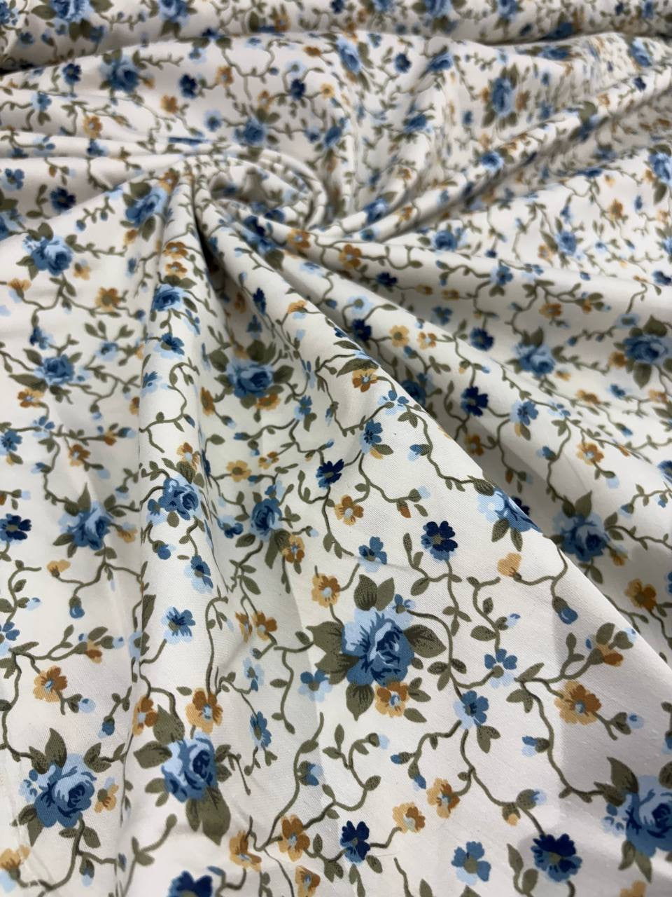 Tessuto Rasatello Cotone Floreale Provenzale Lillà SOTTOPREZZO