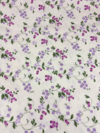 Tessuto Rasatello Cotone Floreale Provenzale ASTRATTO Lillà SOTTOPREZZO - WorldTessuti