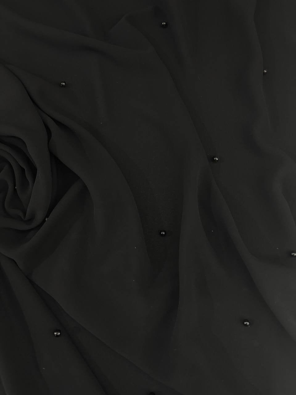 Chiffon Nero Perline