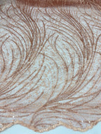 Pizzo Venezia Pailettes Rosa Cipria - WorldTessuti