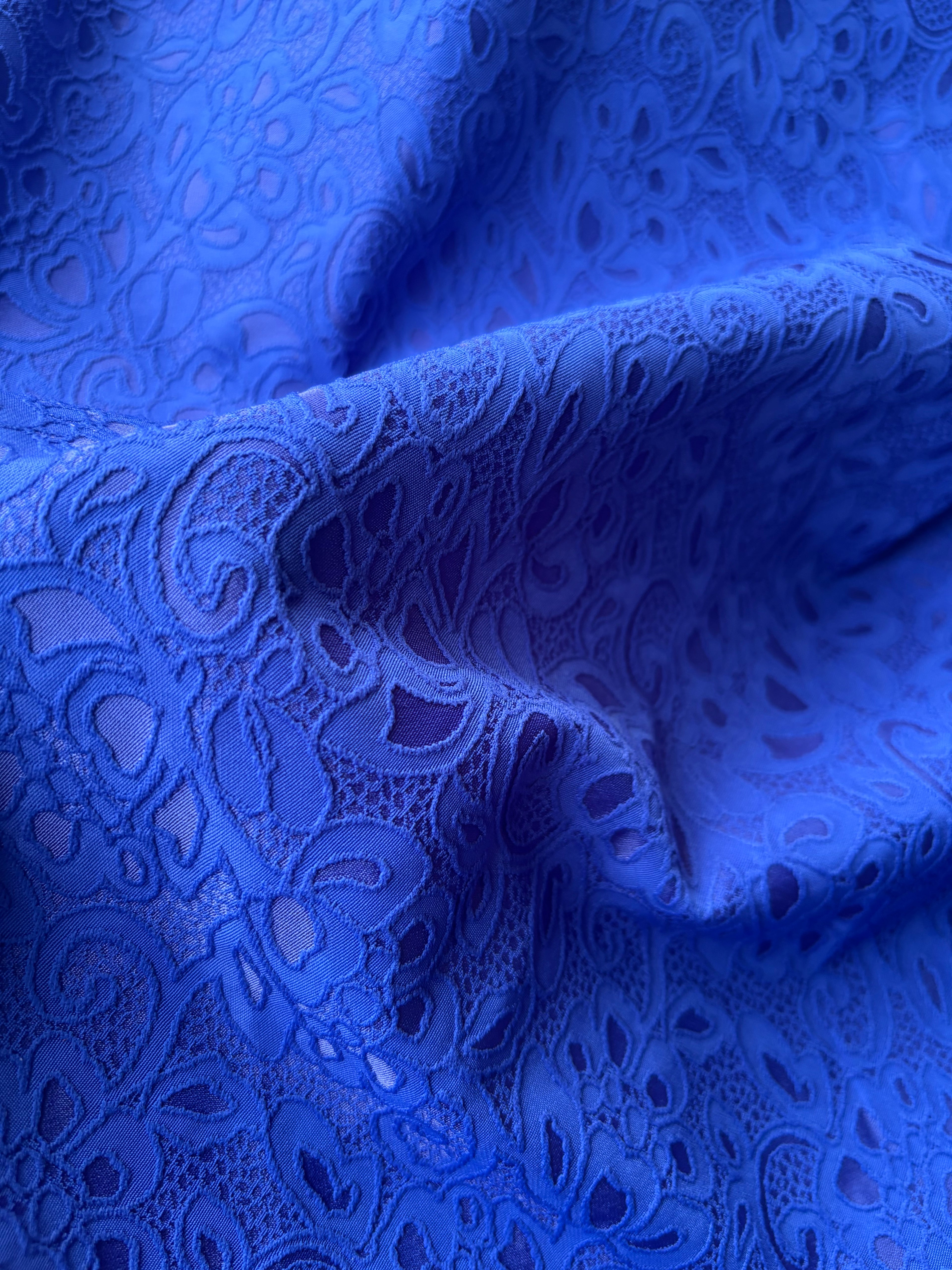 Pizzo doppiato blu china