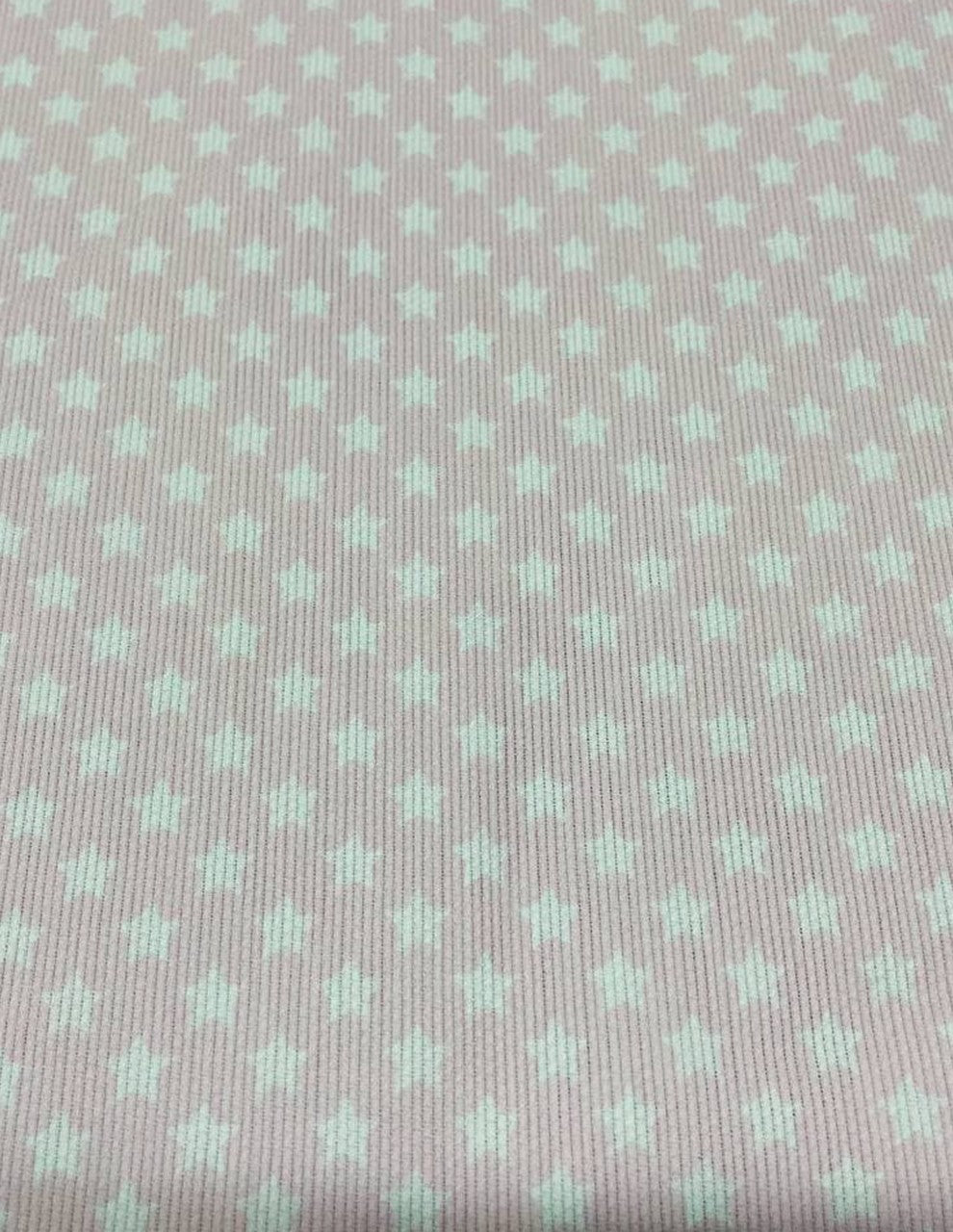 Piquet Cotone Stelle Stelline Rosa Celeste