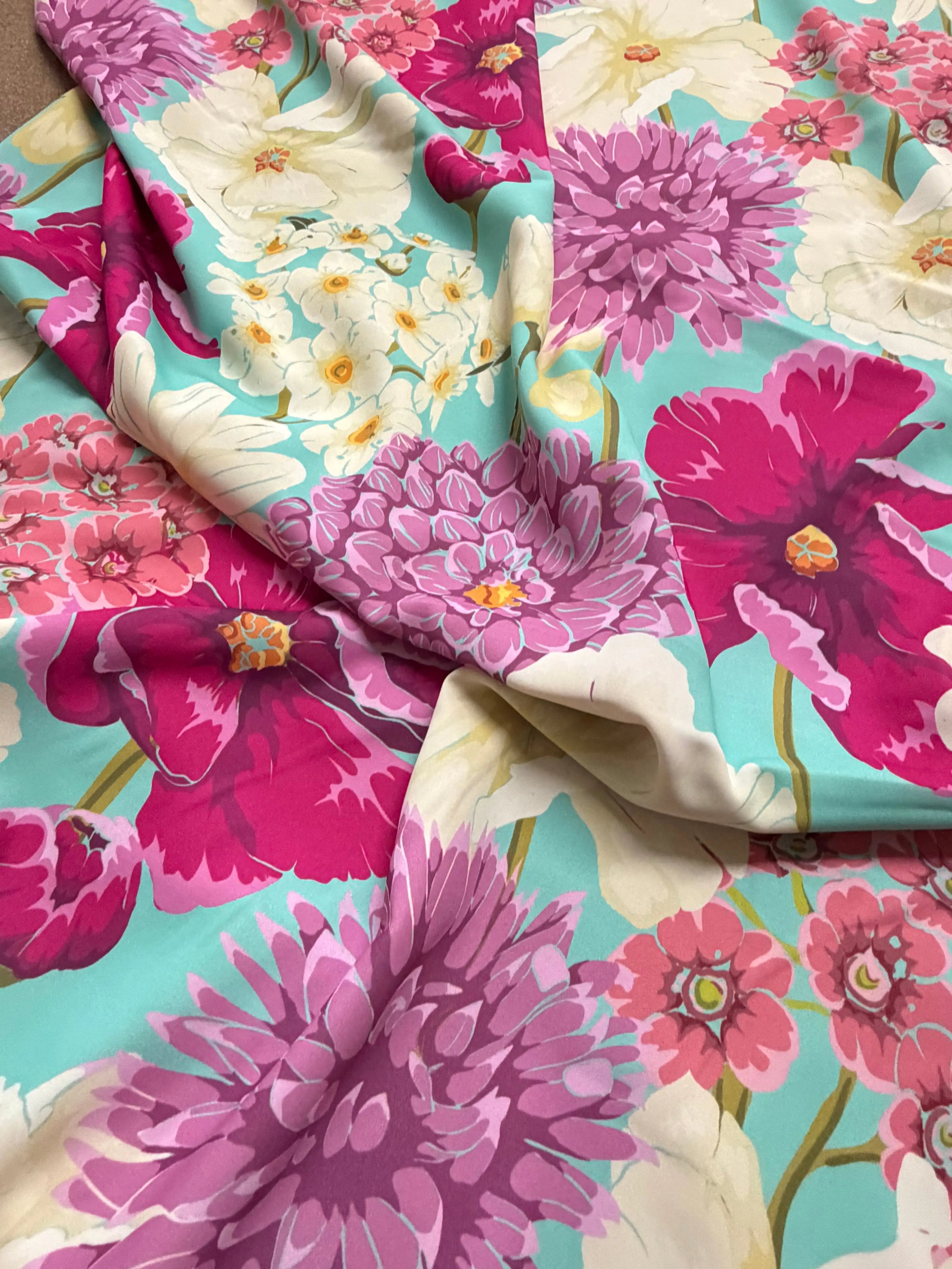 Tessuto Satin Floreale Ego