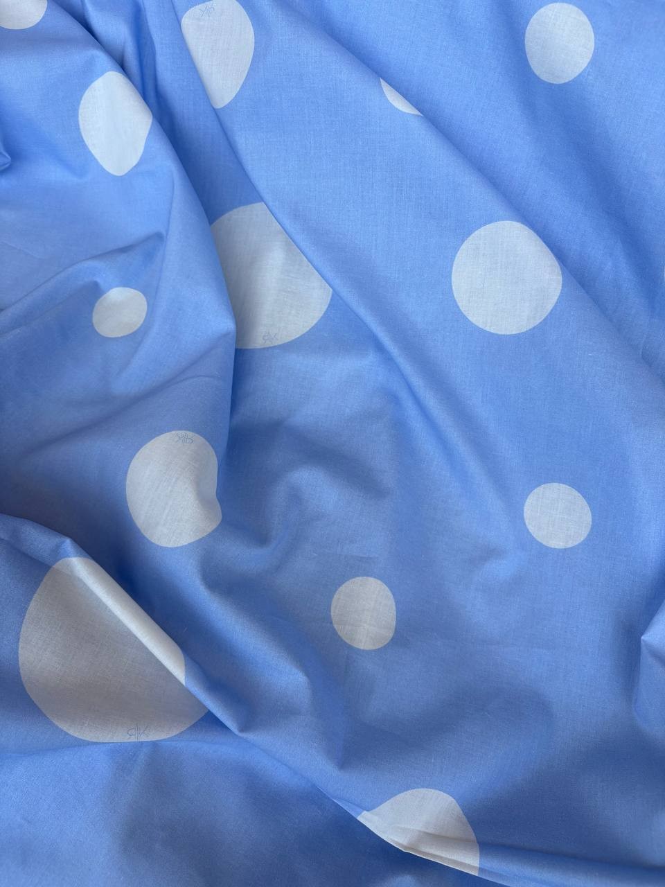 Cotone Percalle Pois Celeste Brand