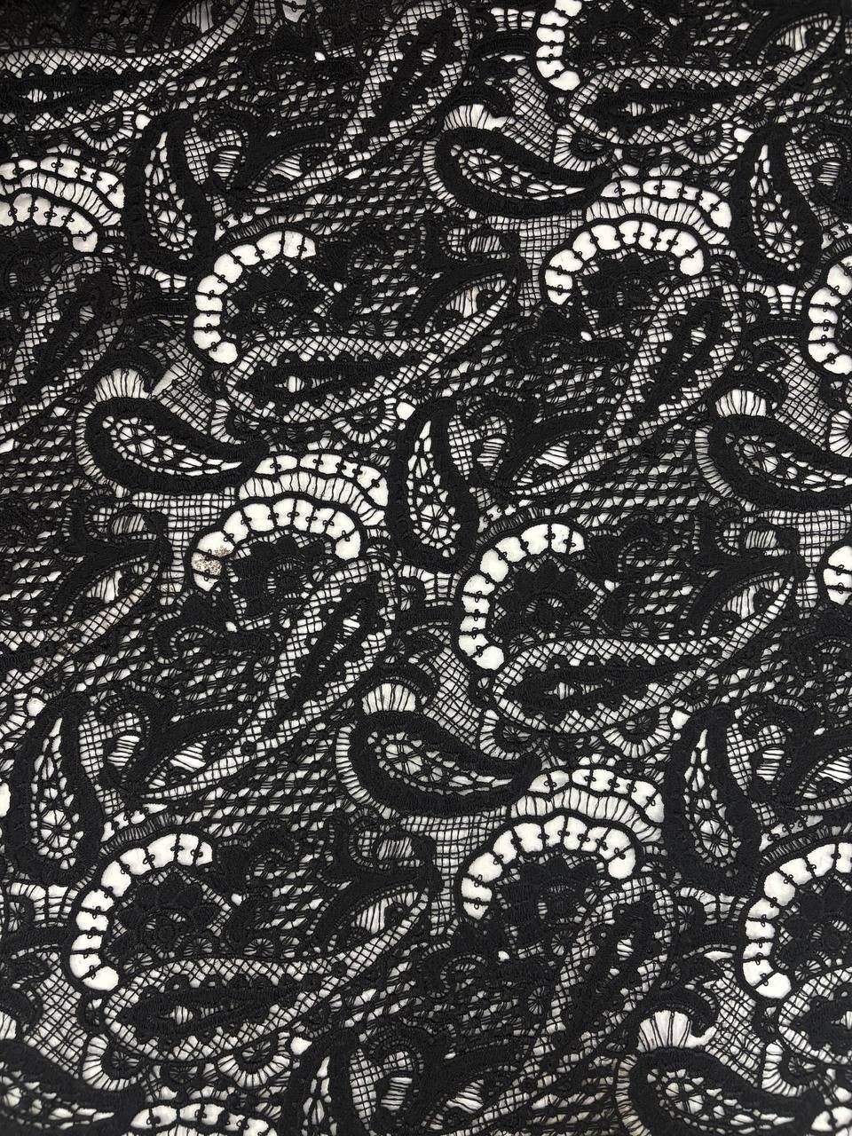 Pizzo Macramè Nero Smerlato Spesso
