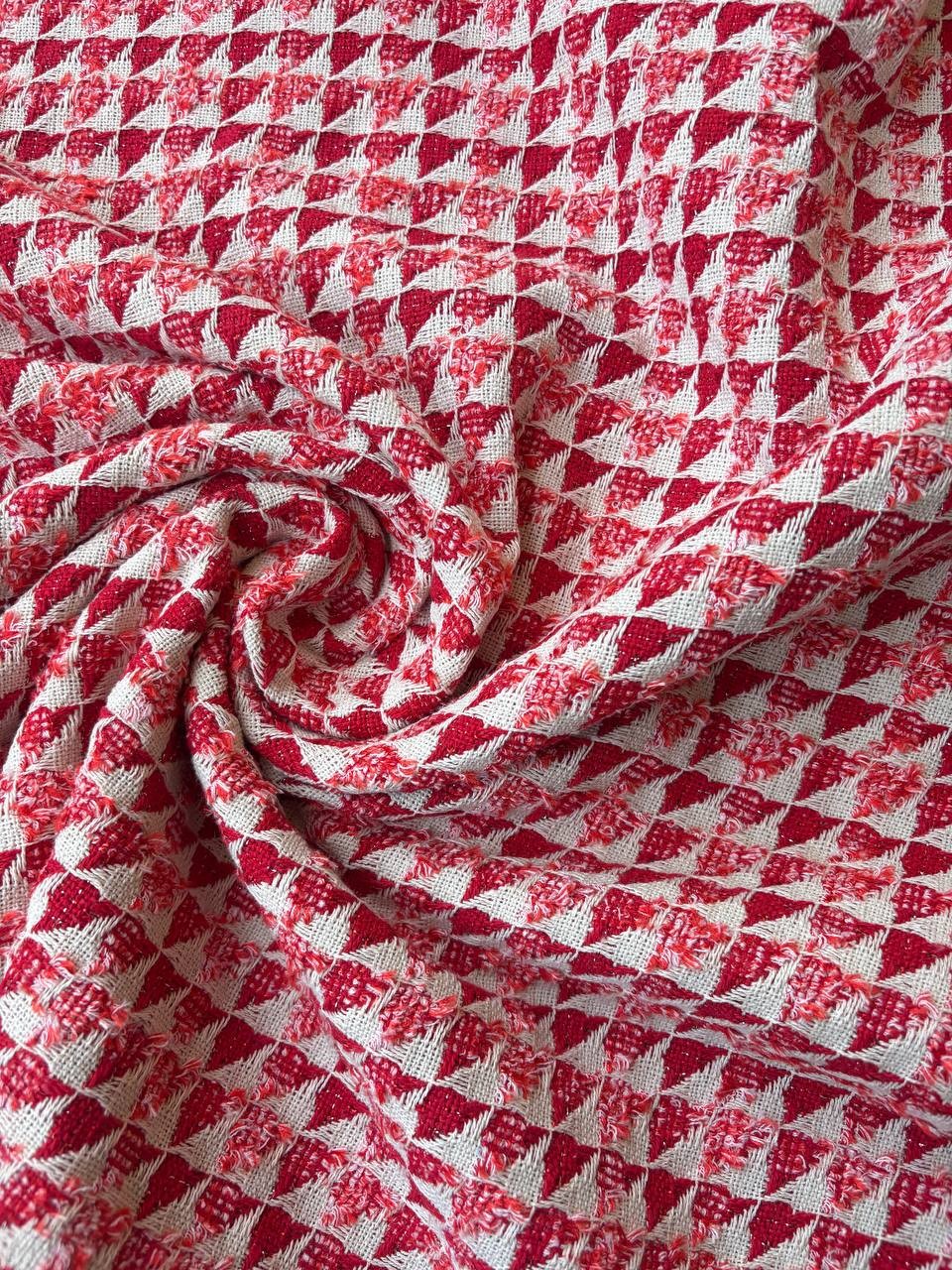Tessuto Tipologia Chanel Rosso Spigato