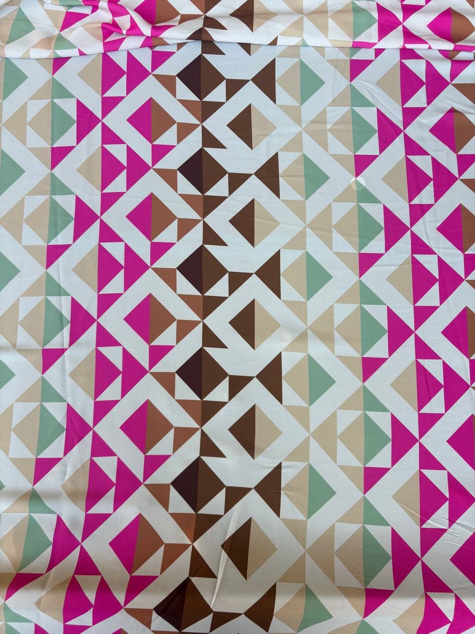 Tessuto Satin Geometrico Colorfull