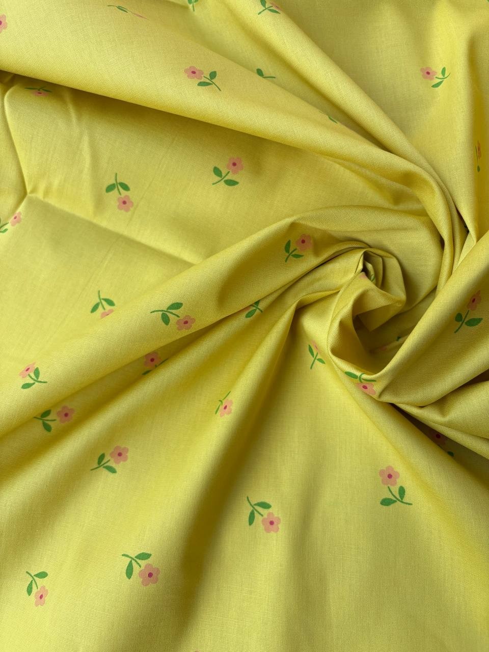 Cotone Percalle Liberty Fiorellino Giallo