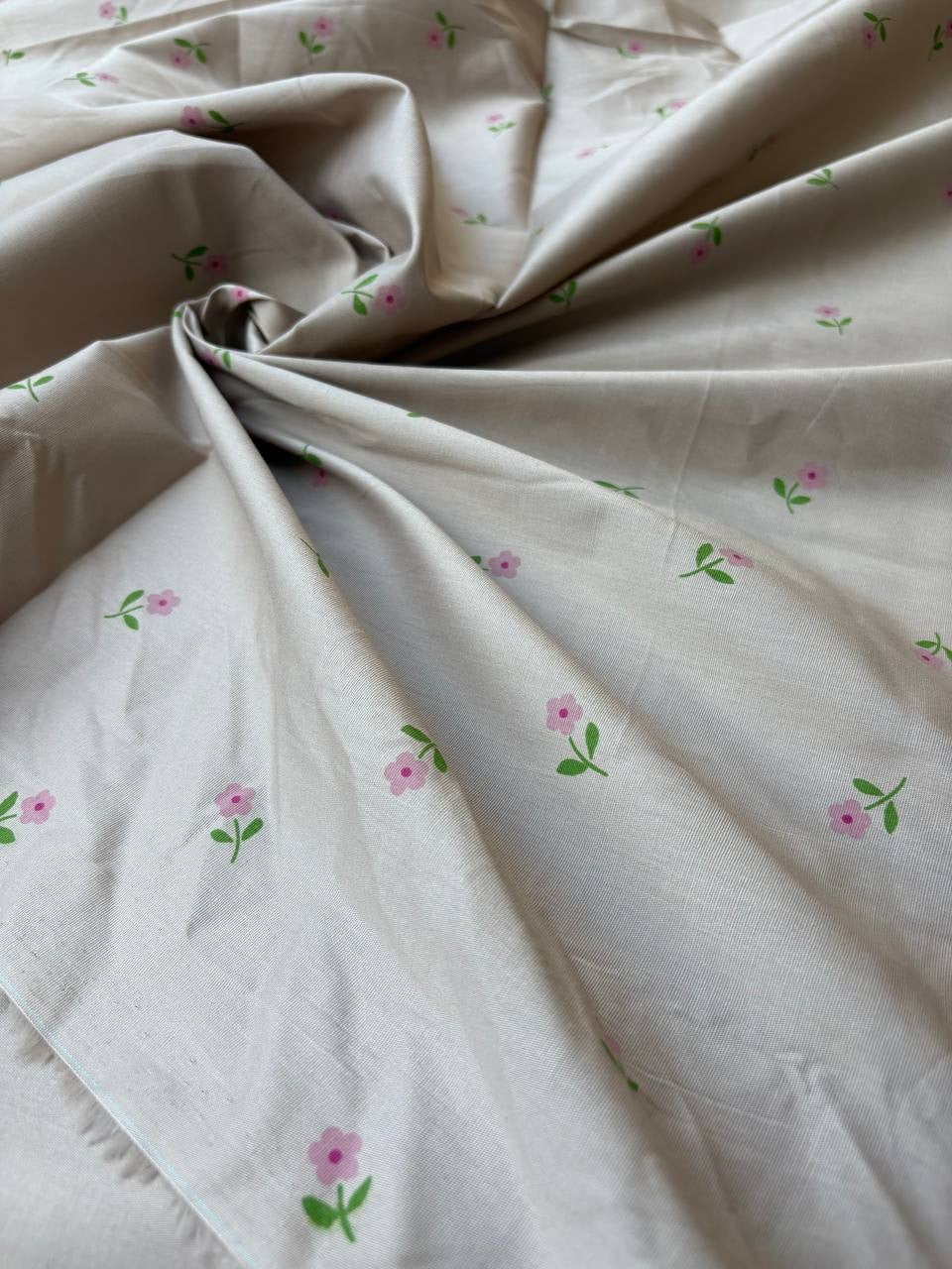 Cotone Percalle Liberty Fiorellino Tortora