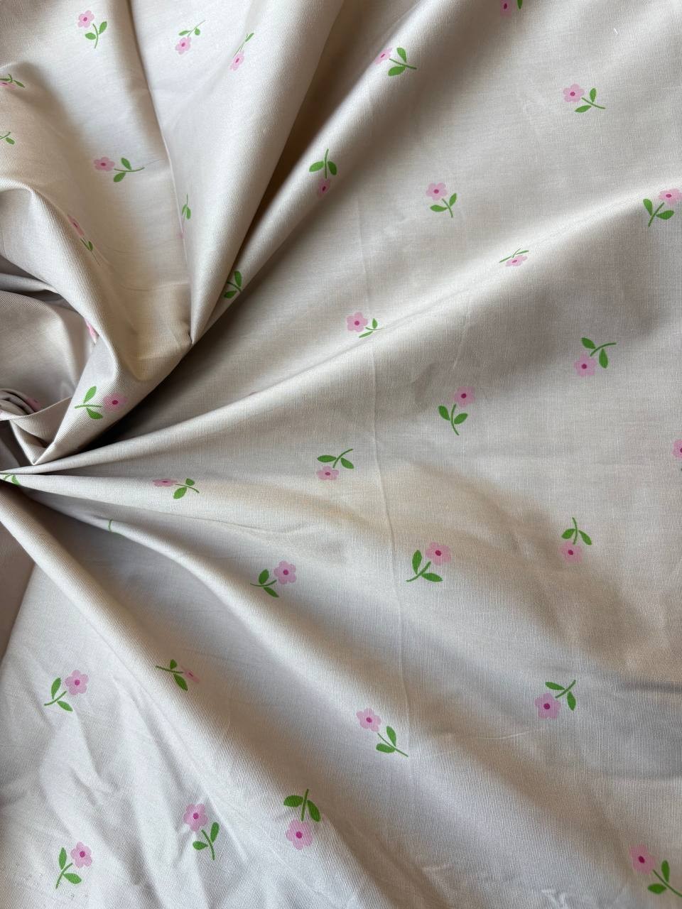 Cotone Percalle Liberty Fiorellino Tortora