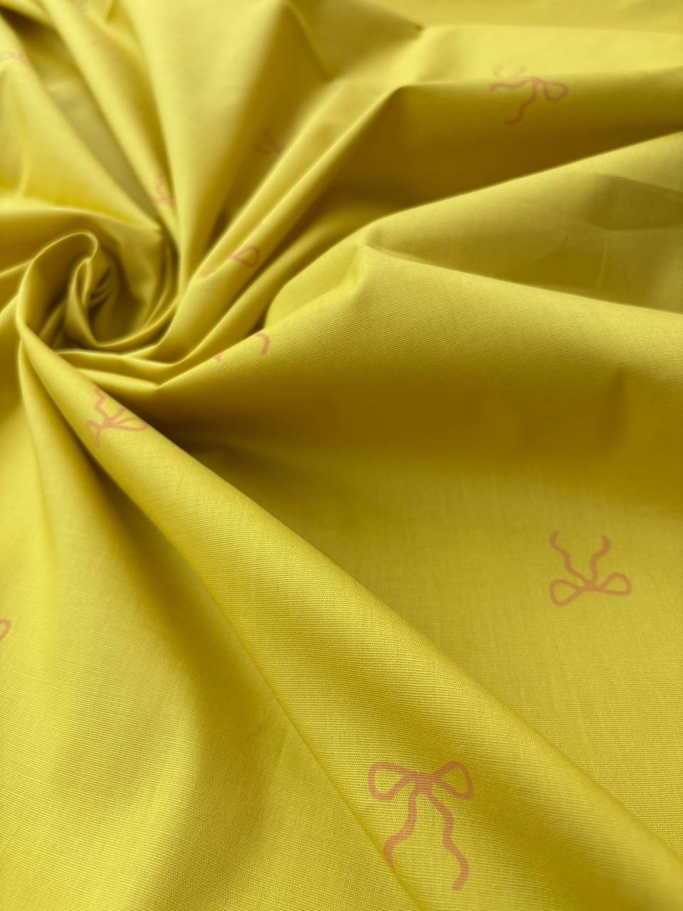 Cotone Percalle Liberty Fiocchetto Giallo